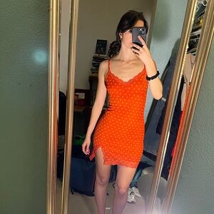 Orange Polka Dot Dress